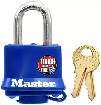 Master Lock Vorh&auml;ngeschloss 40mm Lamellenstahl Thermoplasth&uuml;lle blau (312EURD)