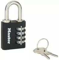 Cadenas &Agrave; 4 Chiffres En Aluminium Noir 40 Mm - Avec Cl&eacute;s De Secours - Master Lock