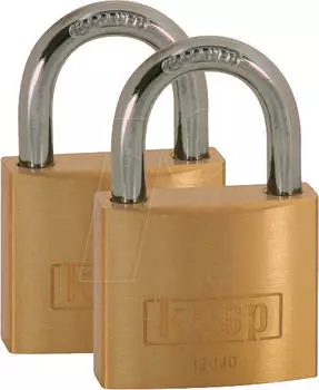 Kasp K12040D2 Vorh&auml;ngeschloss Messing 40mm gleichschlie&szlig;end 2er-Pack (K12040D2)