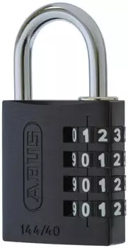 ABUS Lock-Tag 144/40 Zahlen-Vorhangschloss, Aluminium, Schwarz (144/40)
