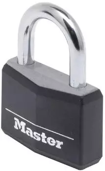 Master Lock Vorh&auml;ngeschloss Aluminium 50mm Vinyl-Schutzh&uuml;lle 4-Pin (9150EURDBLK)