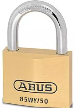 ABUS 85WY/50 Messing-Vorhangschloss mit Sicherheitskarte (79655)