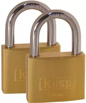 Kasp Vorh&auml;ngeschloss Messing 50mm gleichschlie&szlig;end Doppelpack (K12050D2)