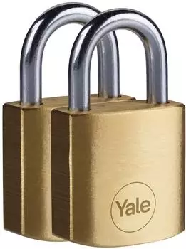 Yale Vorh&auml;ngeschloss Messing 30mm offener B&uuml;gel geh&auml;rteter Stahl, 2er Set (Y110B/30/115/2)