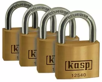 Kasp K12540D4 Premium-Messing-Vorhängeschloss 40mm, 4er-Pack (K12540D4)