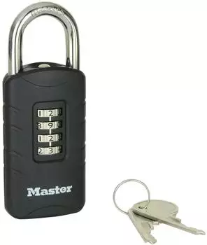 Master Lock Kombinationsschloss mit Schl&uuml;ssel-Override, Au&szlig;enbereich, 48mm (656EURDBLK)