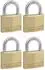 Master Lock Messing-Vorhängeschloss 50mm 5-Stift gleichschließend, 4er-Set (150EURQNOP)