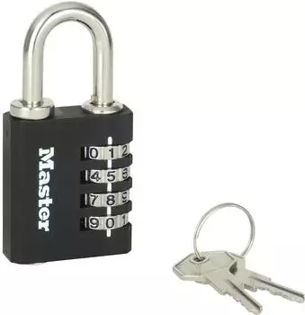 Master Lock Zahlenschloss Zink 40mm mit Sicherheitsnotschlüssel (7641EURKABLK-000151)