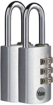 Yale YE3CB/28 Kombinations-Vorhängeschloss Aluminium 28mm 3-stellig (YE3CB/28/126/2/S)