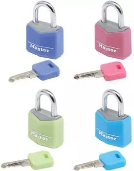 Master Lock Vorhängeschloss 3-Stift-Zylinder 20mm, 4er-Pack (9120EURQCOLNOP)