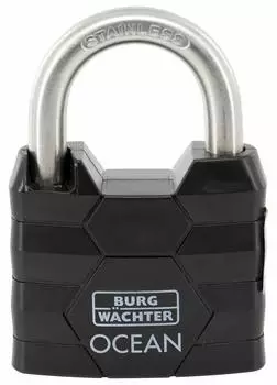 Burg Wächter Ocean 490 Ni 60 Vorhängeschloss, schwarz (42161)
