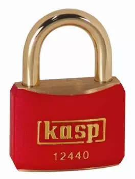 Kasp Vorh&auml;ngeschloss 40mm Messing, rot vinyl-beschichtet (K12440REDD)