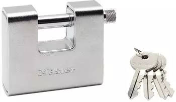 Master Lock Geh&auml;rtetes Rolladen-Vorh&auml;ngeschloss 80mm Zinkgeh&auml;use (680EURD)