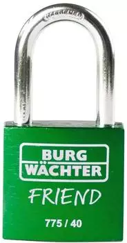Burg W&auml;chter Vorh&auml;ngeschloss 775 40 Friend 35, 40mm, gr&uuml;n (39451)