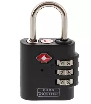 Burg Wächter TSA 77 Zahlen-Vorhängeschloss Zinkdruckguss, 30mm, schwarz (30961)
