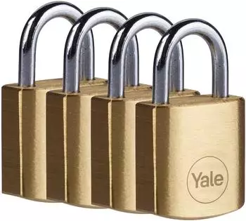 Yale Y110 Vorh&auml;ngeschloss Messing 20mm, 4er Set (Y110B/20/111/4)
