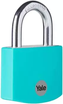 Yale Vorh&auml;ngeschloss Aluminium 32mm, t&uuml;rkis (YE3B/32/116/1/TE)