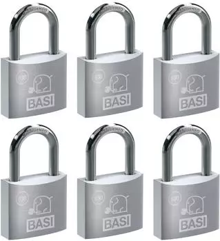 Basi Vorhangschloss 6er SET 25 mm Gleichschlie&szlig;end