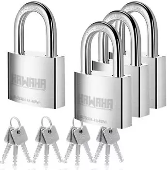 LuxusKollektion Hochsicherheits-Vorhängeschloss Edelstahl 40mm gleichschließend 4er-Pack