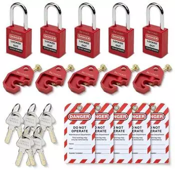LuxusKollektion Sicherheitsvorhängeschloss-Set 5-tlg. rot 38mm LOTO