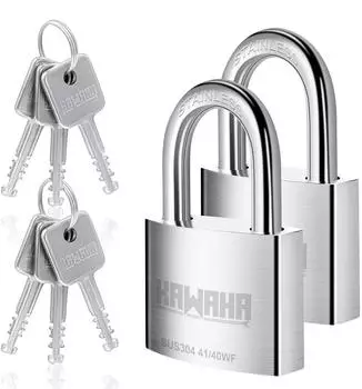 LuxusKollektion Vorhängeschloss Edelstahl 40mm gleichschließend, 2er-Set