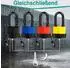 LuxusKollektion Vorhängeschloss-Set gleichschließend, wetterfest, schwarz (6er Set)