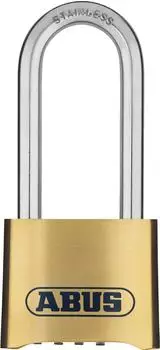 ABUS 180IB/50HB63 Kombinations-Vorh&auml;ngeschloss, Messing, langer B&uuml;gel, 4-stellig (180IB/50HB63)