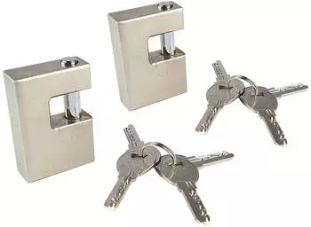 LuxusKollektion Vorhängeschloss D-Form, Kupfer, wasserdicht, 2er-Set mit 6 Schlüsseln