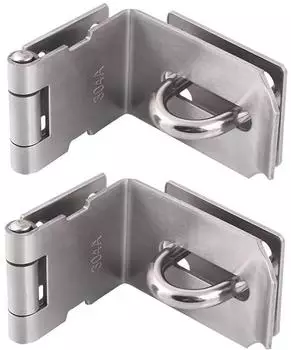 LuxusKollektion Vorhängeschloss-Haspe 90° Winkel, Edelstahl satiniertes Nickel, 2er-Set