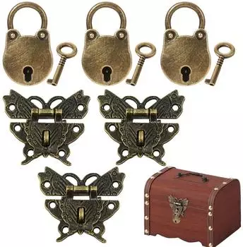 LuxusKollektion Mini Vorhängeschlösser Vintage Zinklegierung 3er-Set