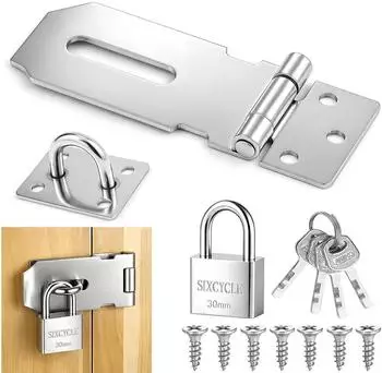 LuxusKollektion Vorh&auml;ngeschloss-Haspe 3 Zoll, Edelstahl, silber