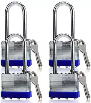 LuxusKollektion Vorh&auml;ngeschl&ouml;sser 40mm gleichschlie&szlig;end blau, 4er-Set