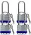 LuxusKollektion Vorhängeschlösser 40mm gleichschließend blau, 4er-Set