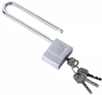 LuxusKollektion Vorh&auml;ngeschloss Edelstahl, langer B&uuml;gel 9mm, 50mm
