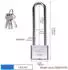 LuxusKollektion Vorhängeschloss Edelstahl, langer Bügel 9mm, 50mm
