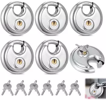 LuxusKollektion Diskusschloss-Set 6-teilig, 70mm, Edelstahl, nicht gleichschlie&szlig;end