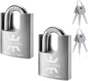 LuxusKollektion Vorh&auml;ngeschloss Edelstahl 50mm gleichschlie&szlig;end, 2er-Set