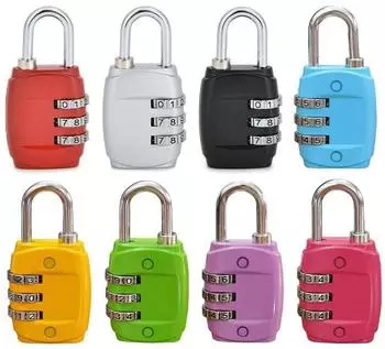 LuxusKollektion Zahlenschloss 3-stellig, 8er-Set, 8 Farben