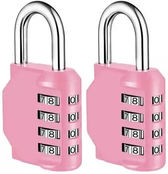 LuxusKollektion Vorhängeschloss 4-stellig wetterfest rosa, 2 Stück