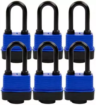 LuxusKollektion Vorhängeschloss 6er-Pack 44mm gleichschließend blau