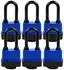 LuxusKollektion Vorhängeschloss 6er-Pack 44mm gleichschließend blau
