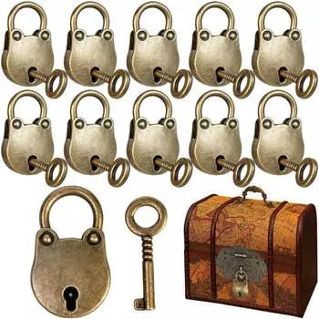 LuxusKollektion Mini-Vorh&auml;ngeschloss-Set Vintage Zinklegierung, 10 Stk.