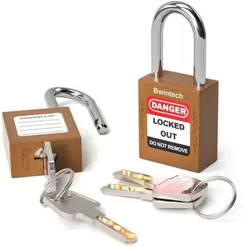 LuxusKollektion Sicherheitsvorh&auml;ngeschloss 38mm Lockout-Tagout, braun, 2 St&uuml;ck