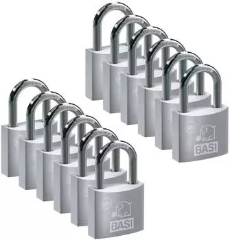 Basi VHS 630 Vorhangschloss 40mm gleichschließend, Aluminium, 12er-Set (12x6300-4001-4003)