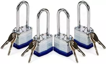 LuxusKollektion SEPOX Vorh&auml;ngeschloss mit langem B&uuml;gel, 40mm, laminierter Stahl, Doppelpack
