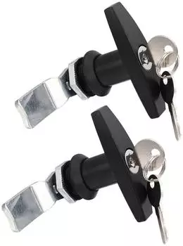 LuxusKollektion T-Griff Drehriegel-Schloss 2er-Set, Zinklegierung, schwarz