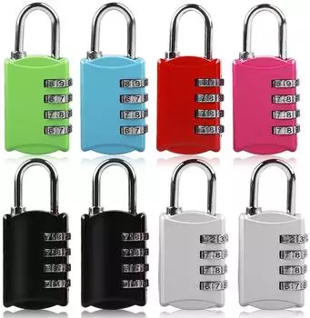 LuxusKollektion Zahlenschloss Vorh&auml;ngeschloss 4-stellig, Metall, 6 Farben, 8er-Set