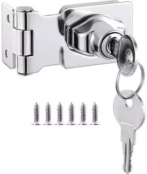 LuxusKollektion T&uuml;rriegel mit Vorh&auml;ngeschloss-Hasp, Zinklegierung, silber, 6,3cm