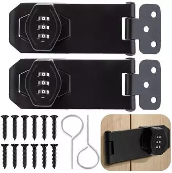 LuxusKollektion &Uuml;berfalle mit Zahlenschloss 4 Zoll, Zinklegierung, schwarz, 2er-Set