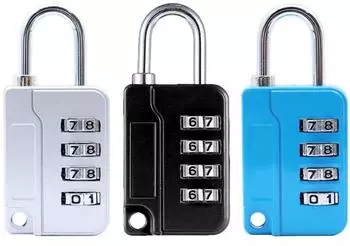 LuxusKollektion 4-stelliges Zahlenschloss 3er-Set, 3 Farben